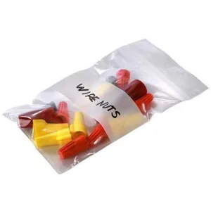 2 mil White Block Reclosable Poly Bags. - 12" x 15"
