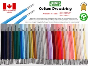 6mm 100% Cotton Drawstring With light weight Metal