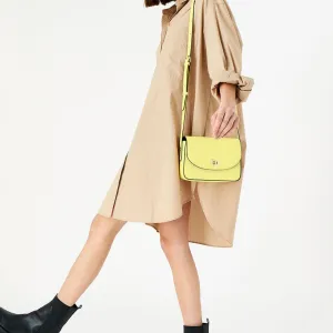 Accessorize London Women's Faux Leather Yellow Lexi Lock Sling bag