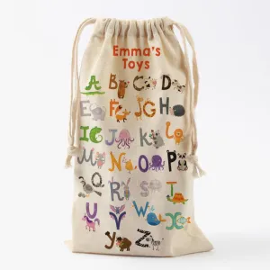 Alphabet Farm Personalized Small Drawstring Toy Bag