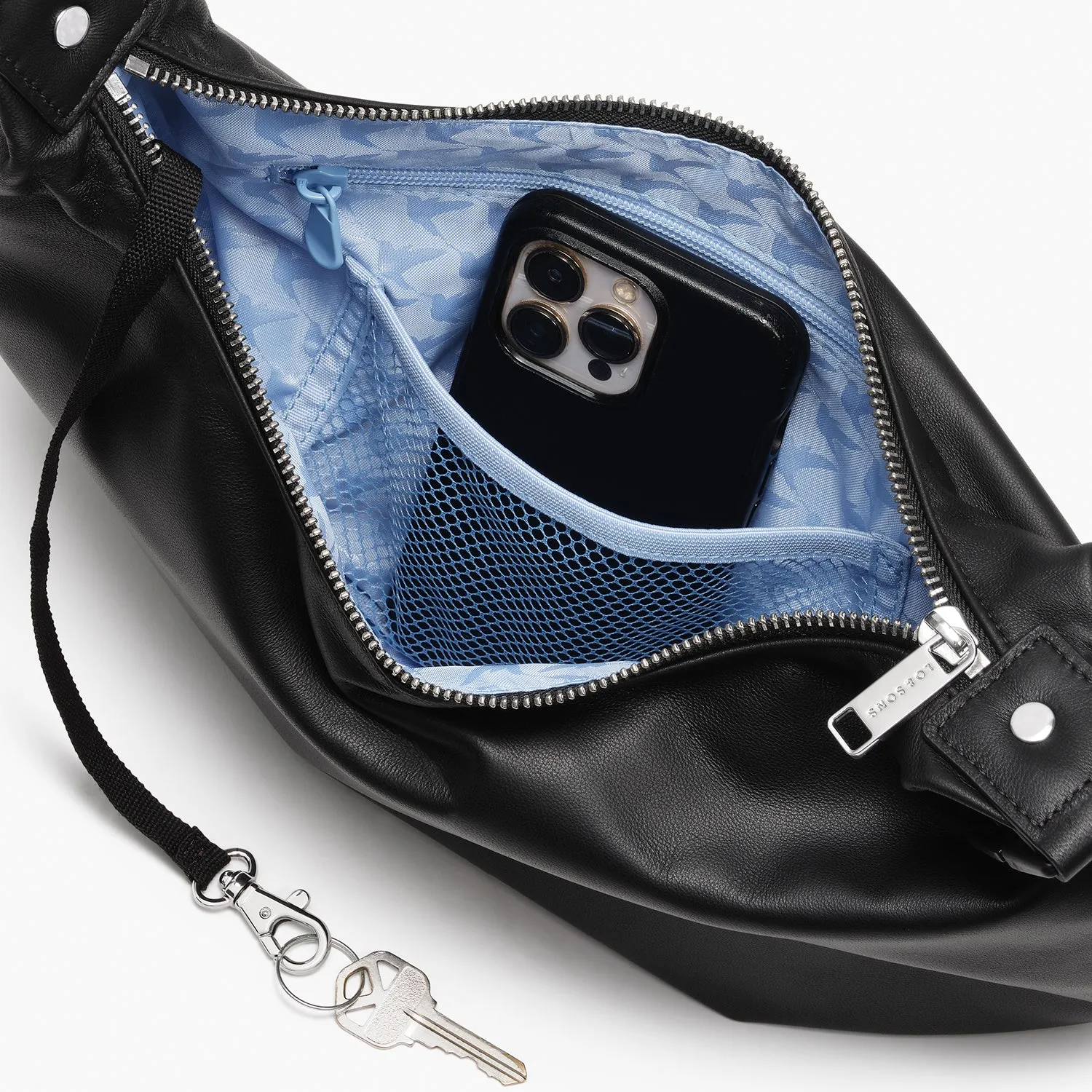 Aoyama - Sheepskin Leather - Black  / Silver / Azure