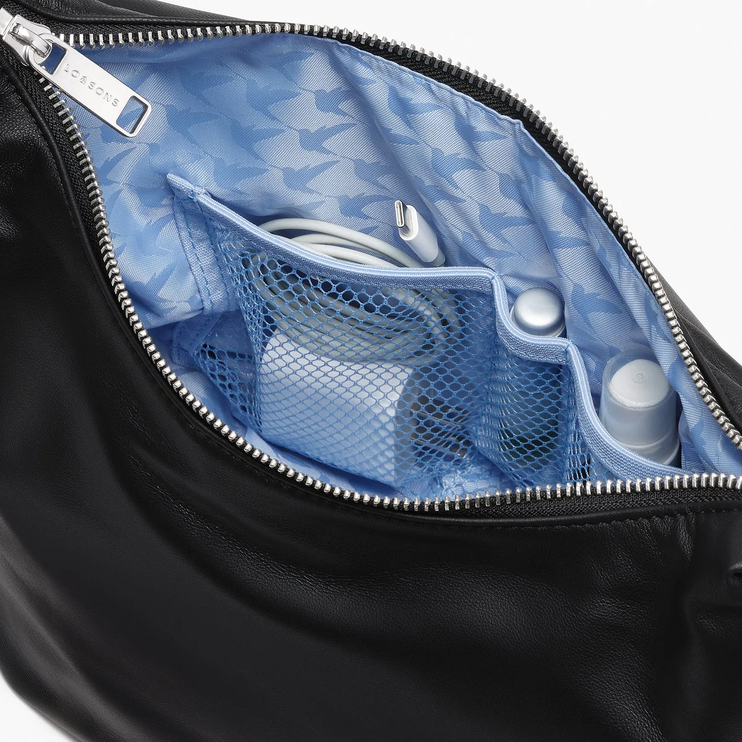 Aoyama - Sheepskin Leather - Black  / Silver / Azure