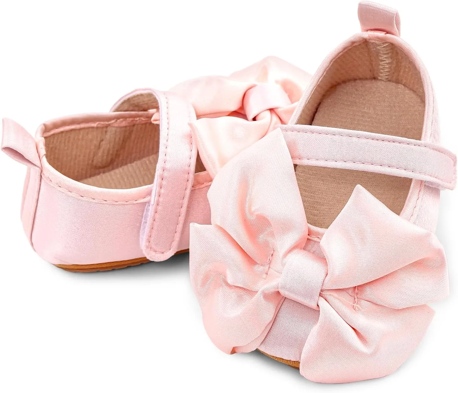 Baby Girls Princess Shoes Bowknot Soft Sole Mary Jane Flat Non Slip Wedding Dress Shoes for Infant Toddlers