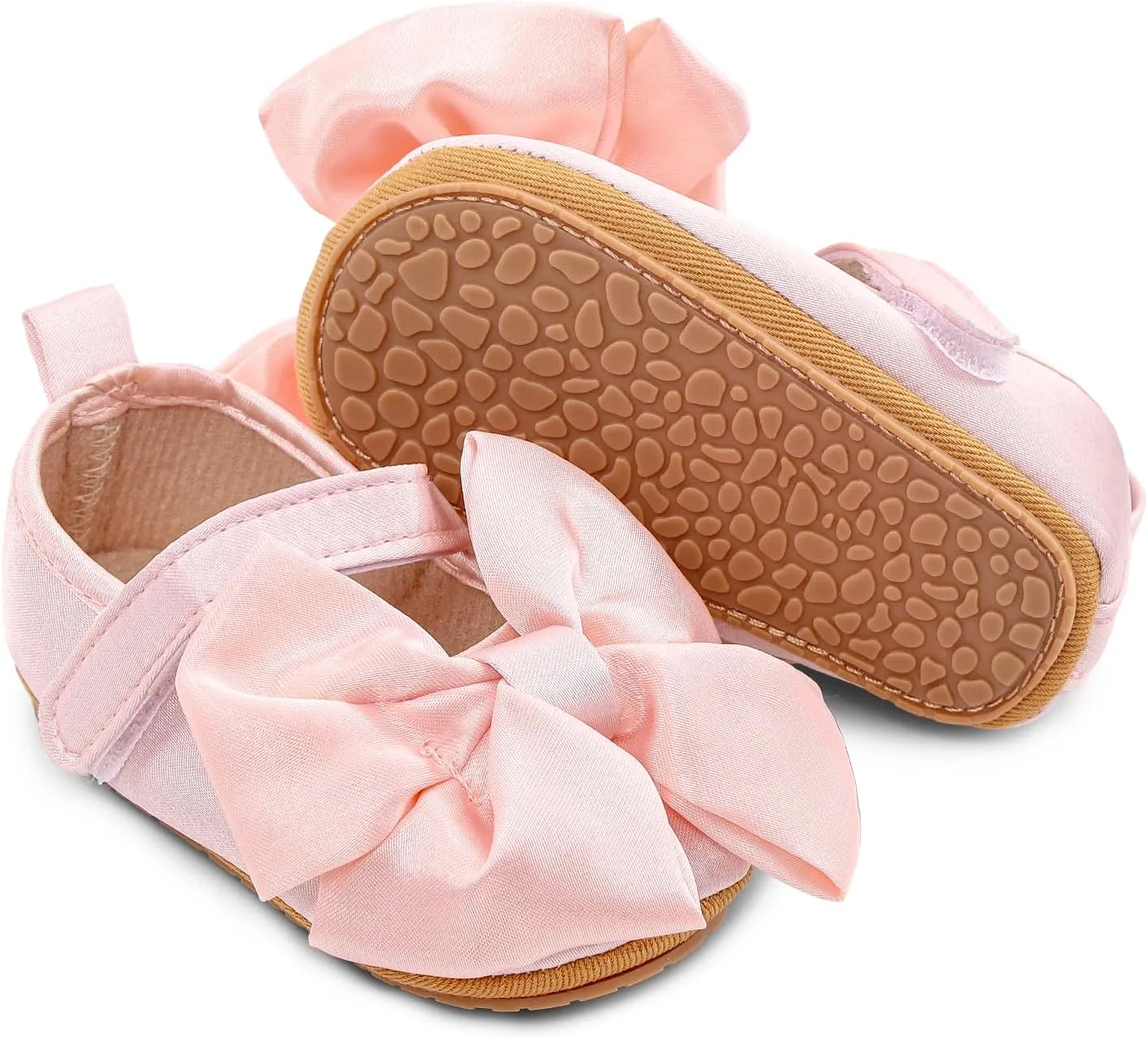 Baby Girls Princess Shoes Bowknot Soft Sole Mary Jane Flat Non Slip Wedding Dress Shoes for Infant Toddlers