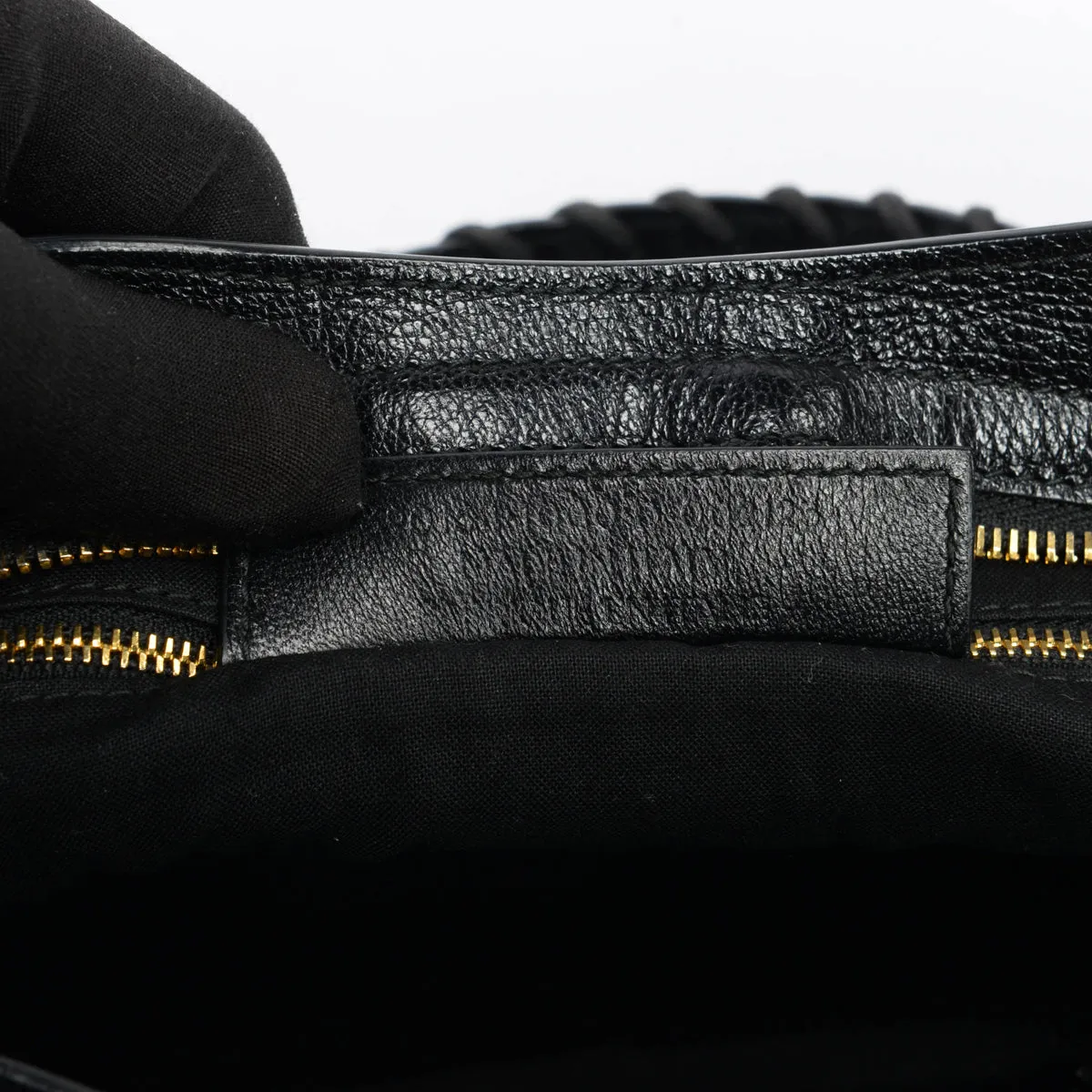 Balenciaga Black Chevre Metallic Edge City Bag