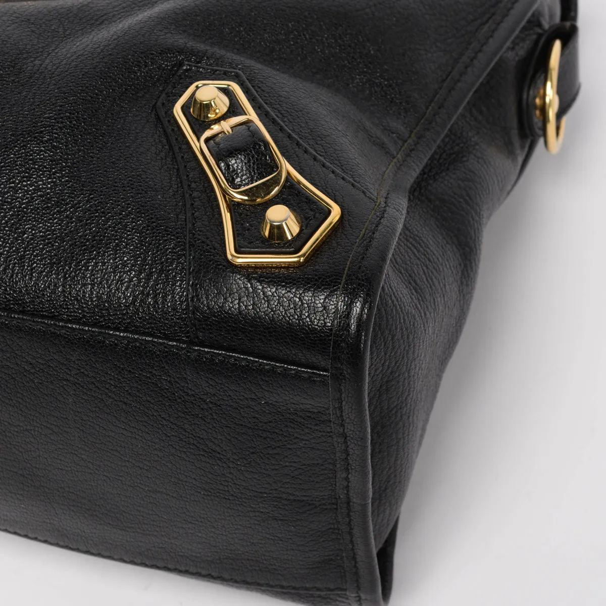 Balenciaga Black Chevre Metallic Edge City Bag