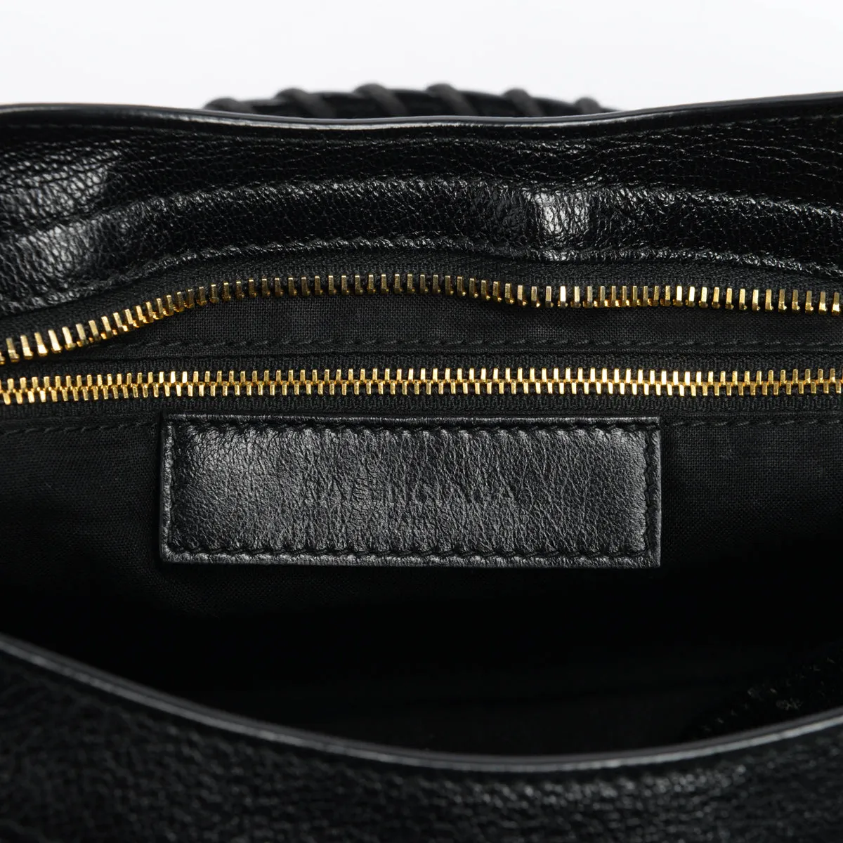 Balenciaga Black Chevre Metallic Edge City Bag