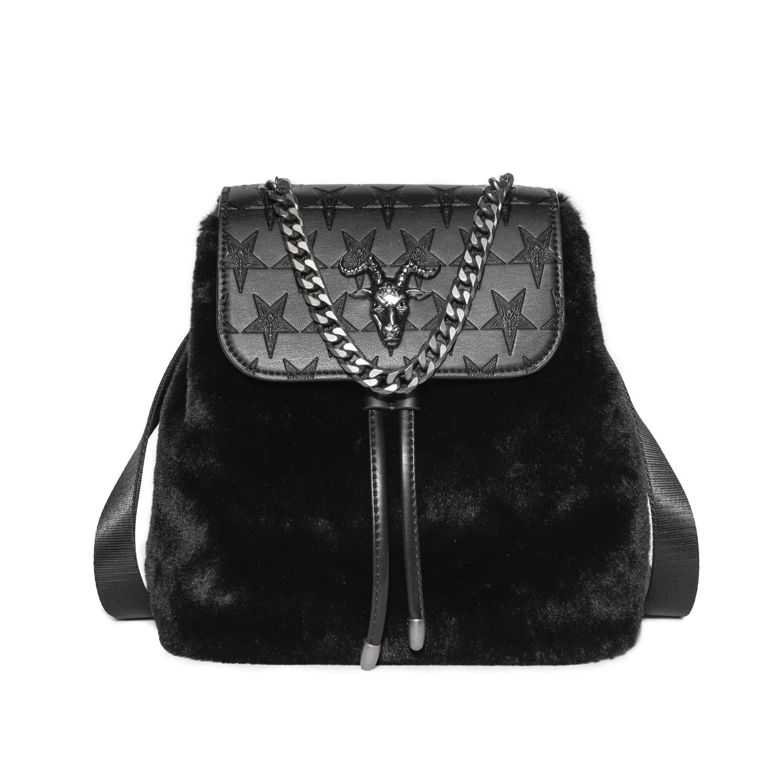 Baphomet - Mini Faux Fur Backpack