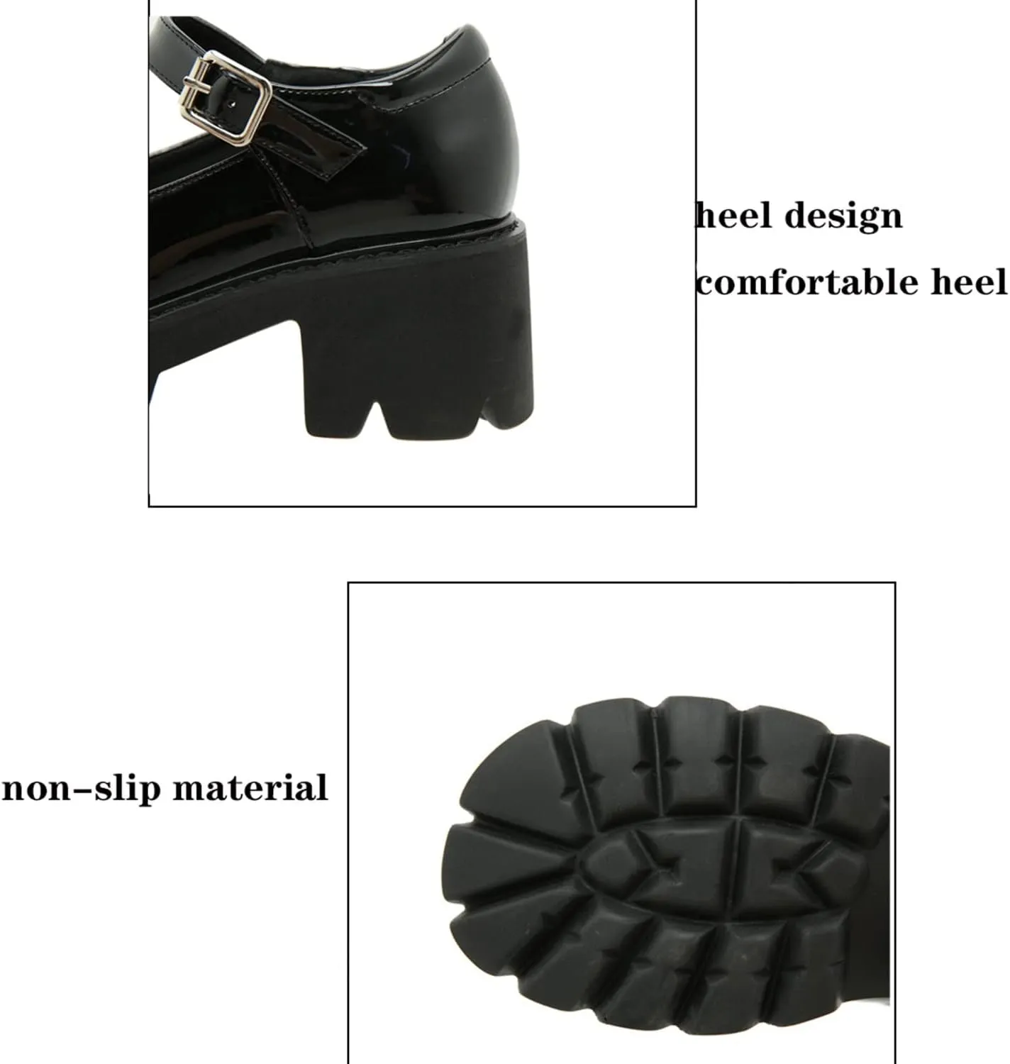 bbruriy Womens Marry Jane Platform Shoes Round Toe Chunky Heel Uniform School Comfy Dress Pumps Lolita Ankle Strap Shoes