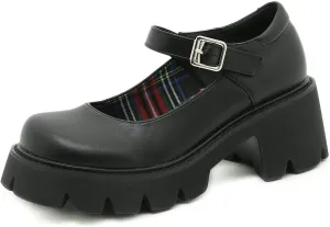 bbruriy Womens Marry Jane Platform Shoes Round Toe Chunky Heel Uniform School Comfy Dress Pumps Lolita Ankle Strap Shoes