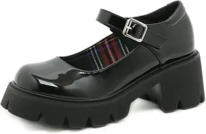 bbruriy Womens Marry Jane Platform Shoes Round Toe Chunky Heel Uniform School Comfy Dress Pumps Lolita Ankle Strap Shoes