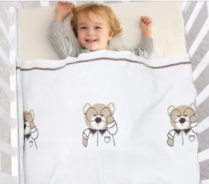 Bear Infant Knitted Baby Blanket
