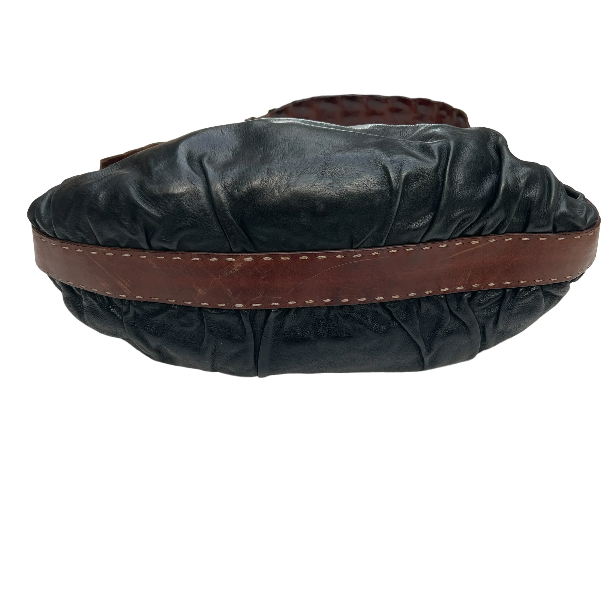 Black Hobo Bag with Aligator Handle