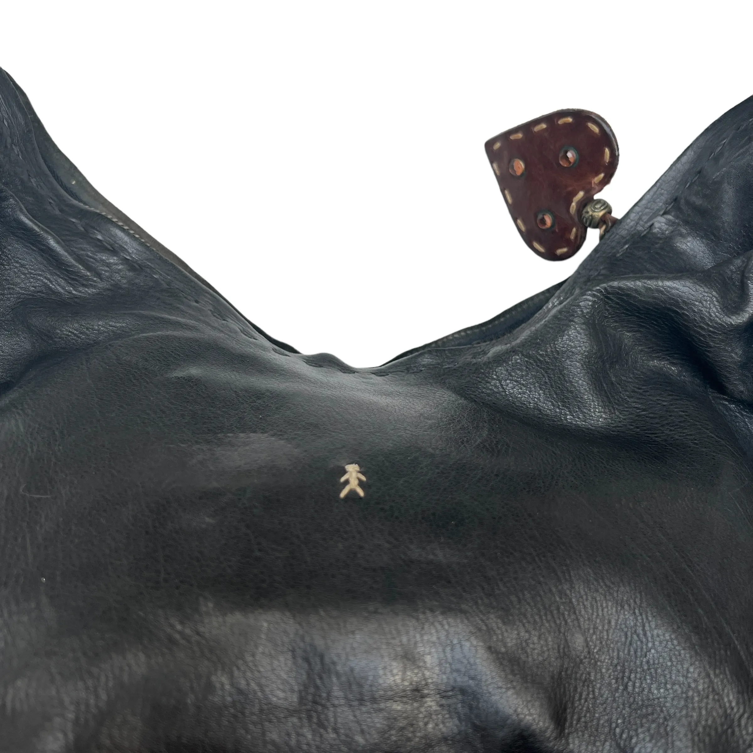 Black Hobo Bag with Aligator Handle