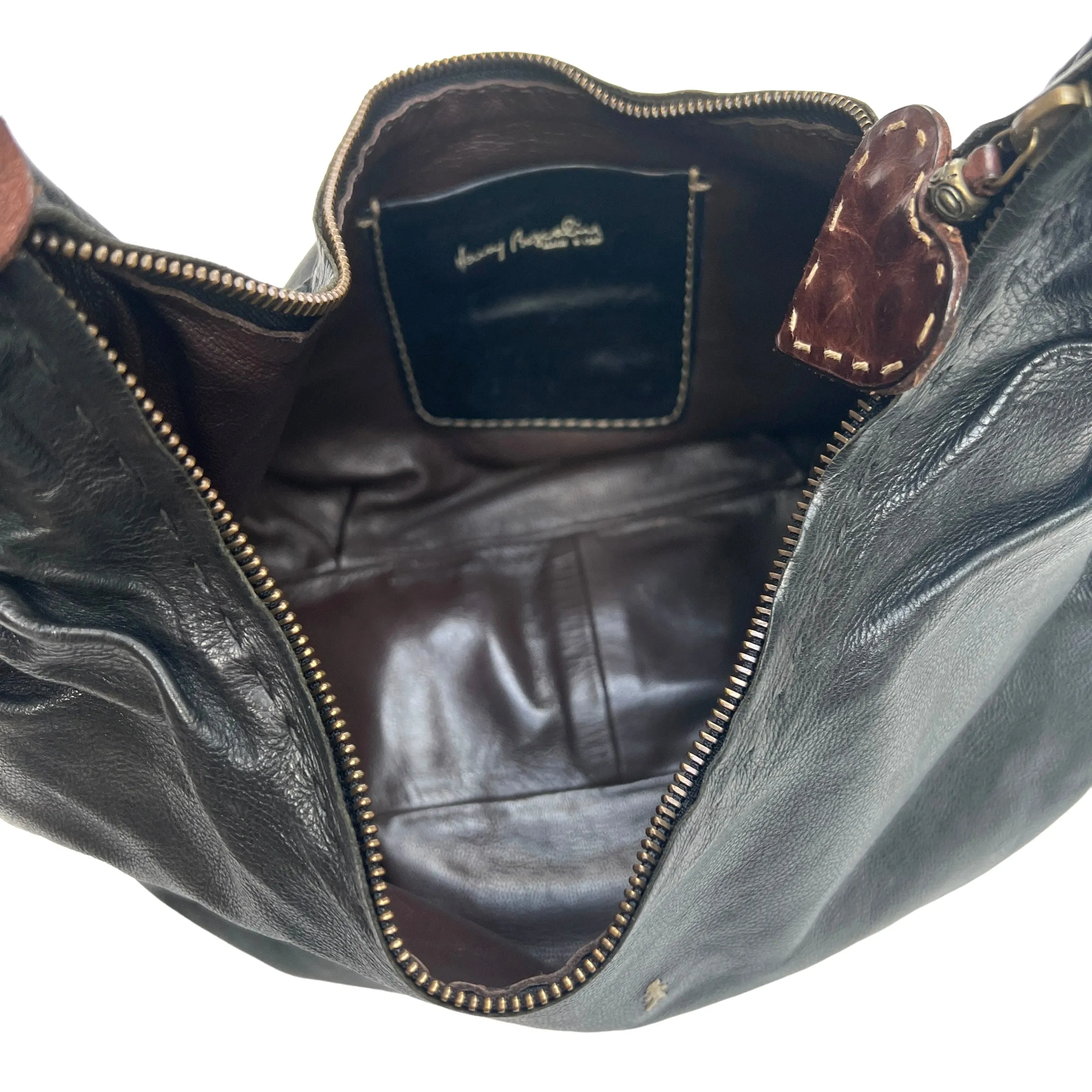 Black Hobo Bag with Aligator Handle