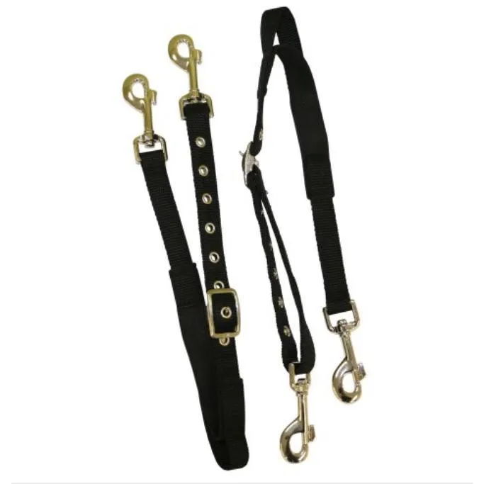 Black Nylon Side Reins with Elastic