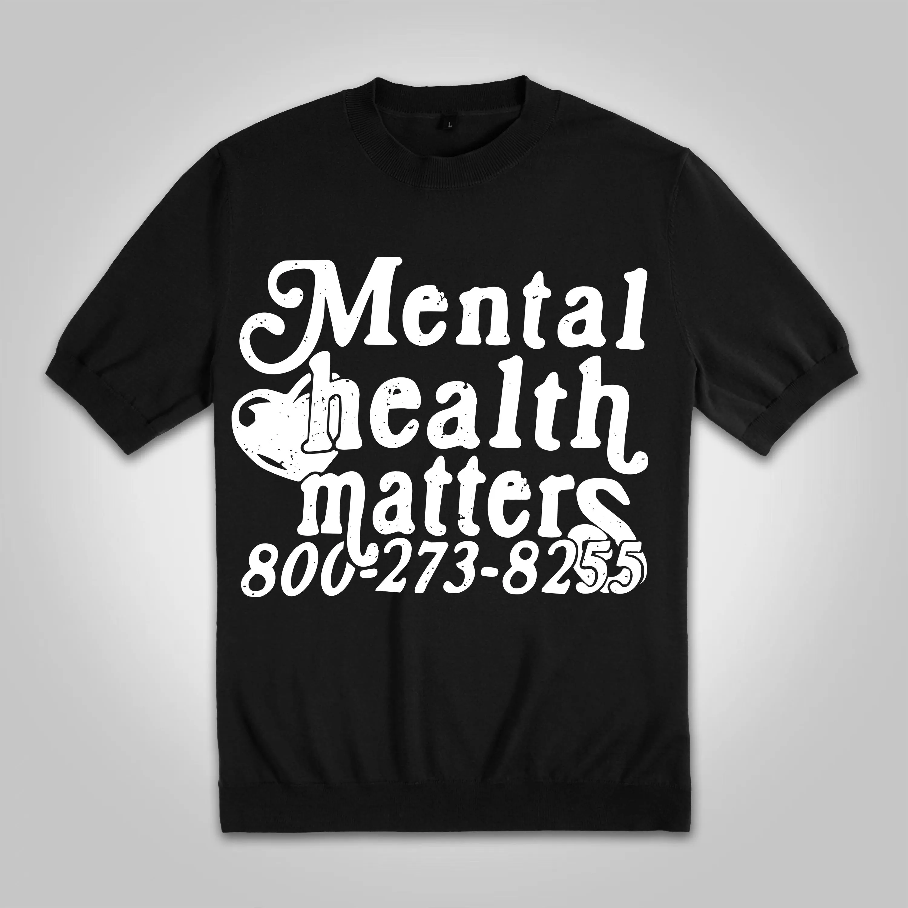 Blavra Men's Cotton Mental Health Matters Knitted T-Shirt