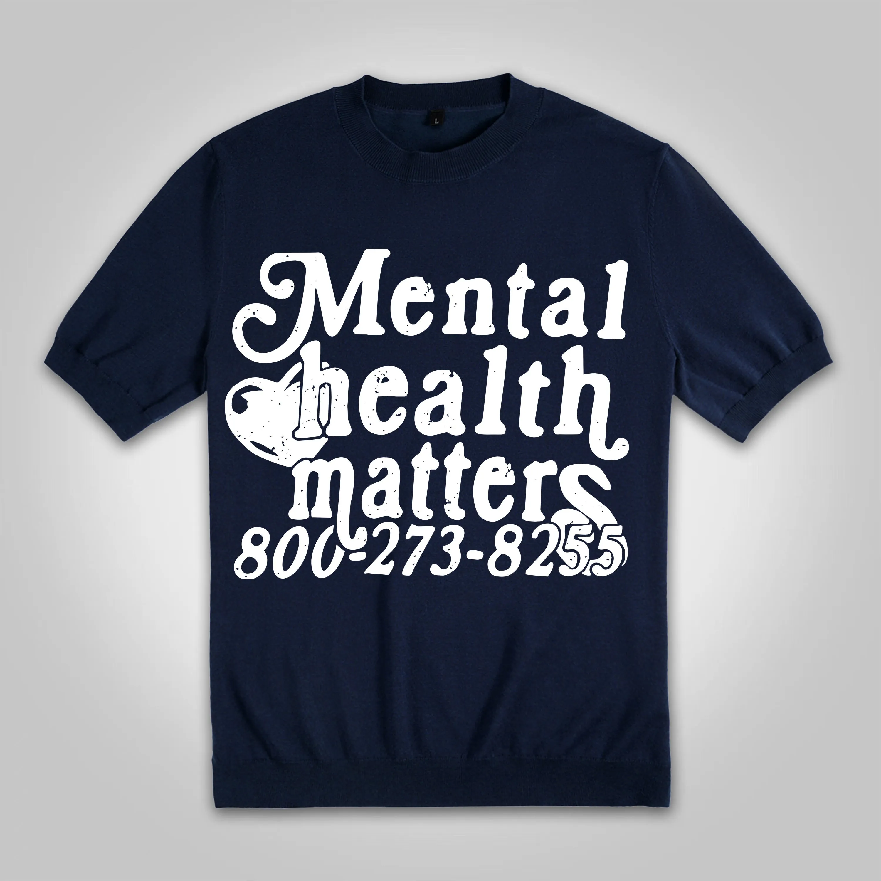 Blavra Men's Cotton Mental Health Matters Knitted T-Shirt