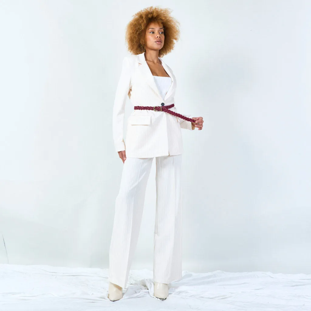 Braided velvet belt with metal buckle wholesale