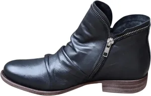 Cathalem Ankle Boots for Women Retro Casual Zipper Womens Boots Low Heel Short Shoes Side Zip-up Leather Damping Shoes
