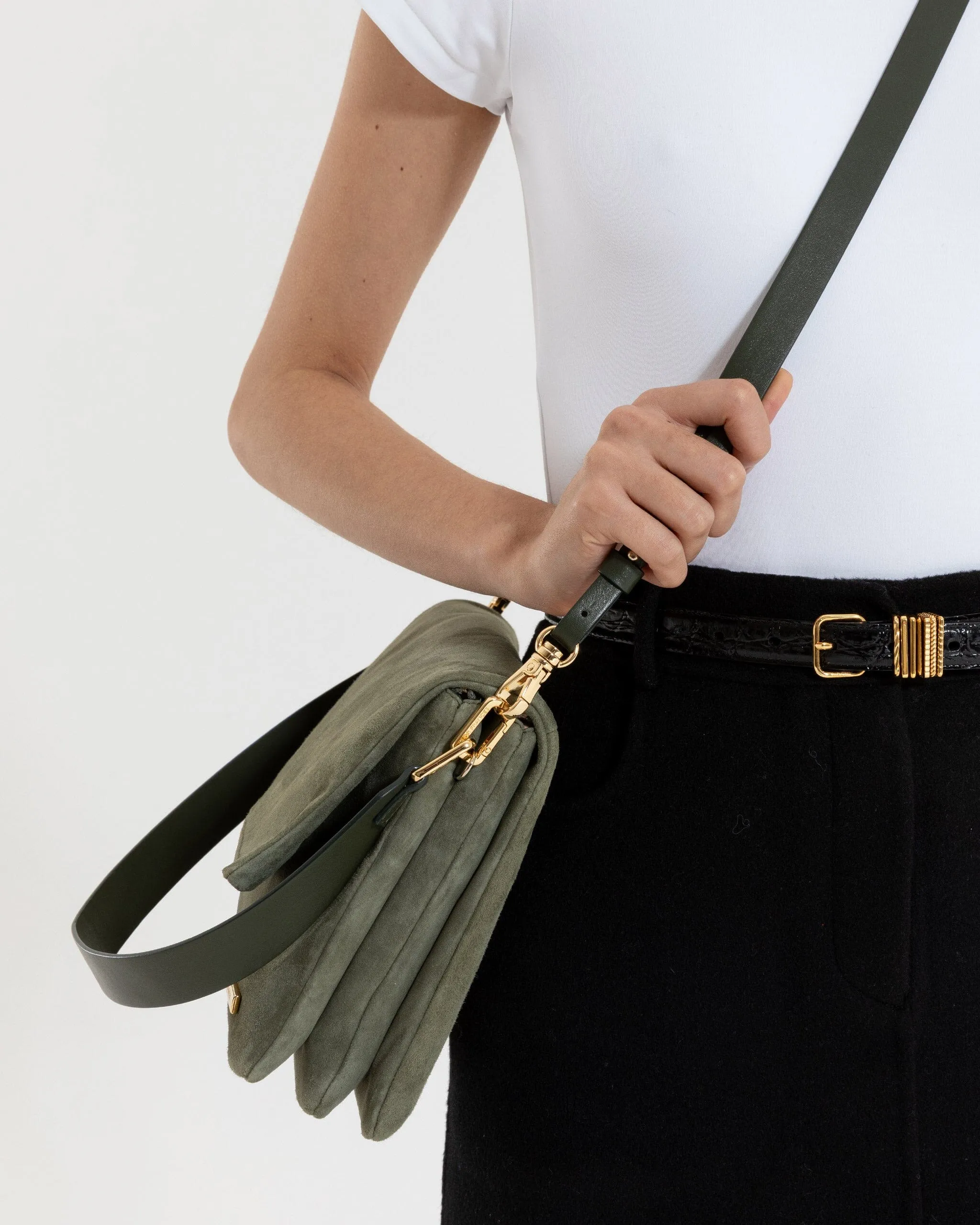 Celo Medium Crossbody, Pewter