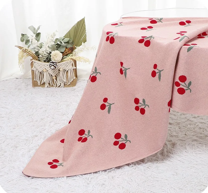 Cherry Infant Knitted Baby Blanket