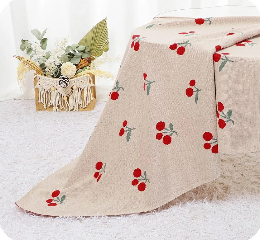 Cherry Infant Knitted Baby Blanket