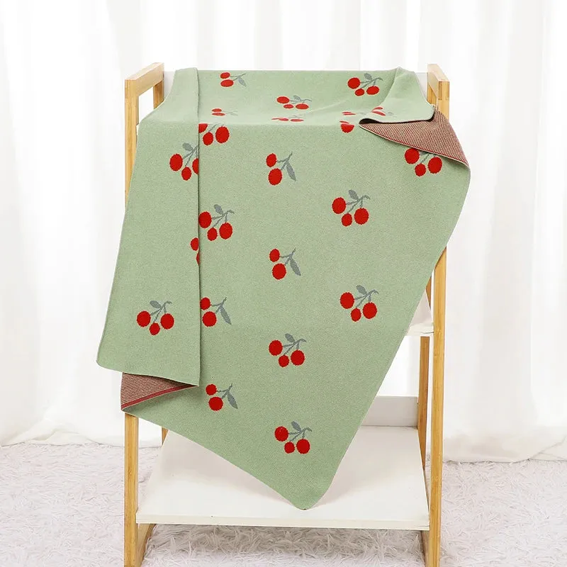 Cherry Infant Knitted Baby Blanket