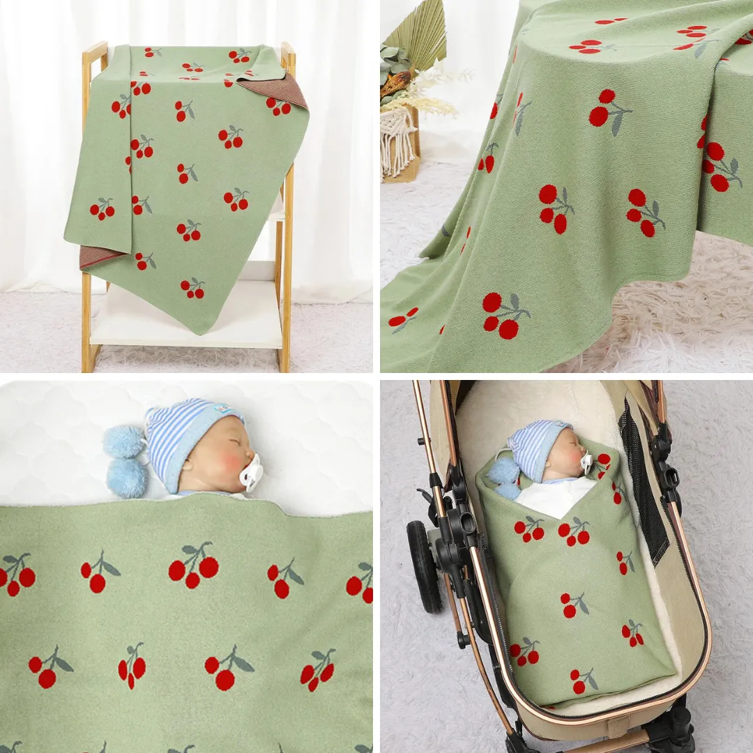 Cherry Infant Knitted Baby Blanket