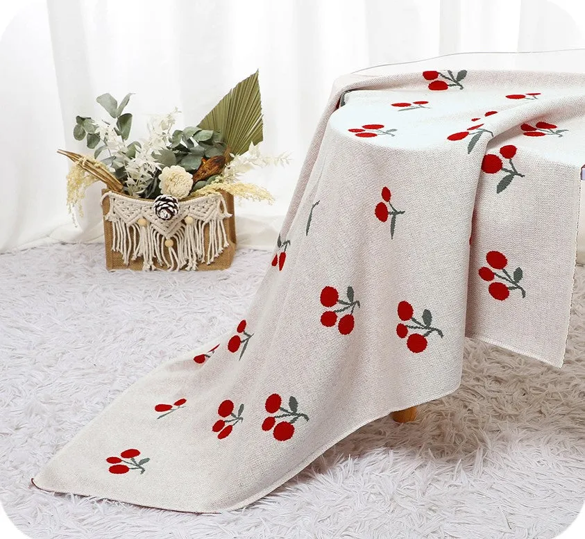 Cherry Infant Knitted Baby Blanket