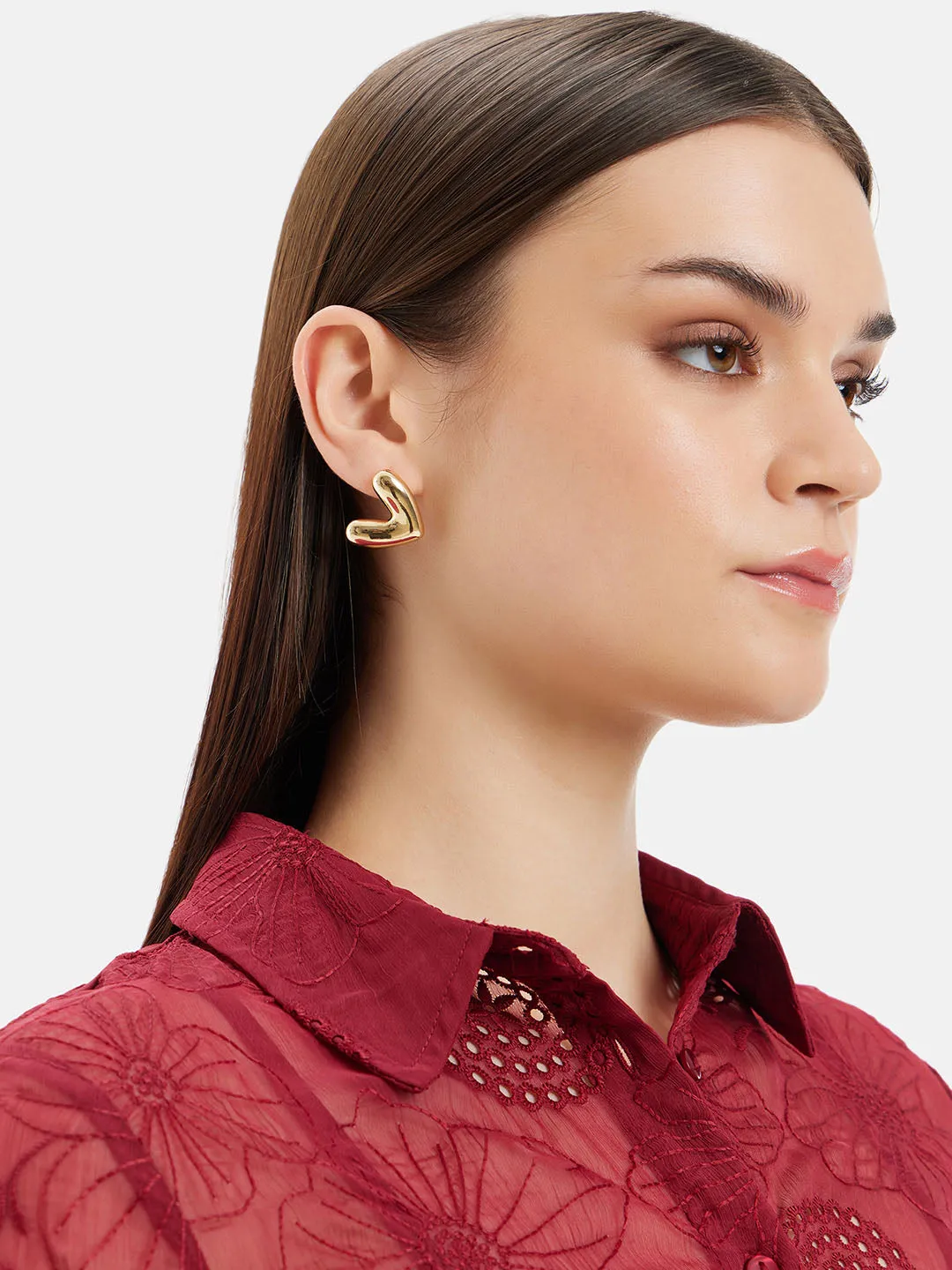Chique Heart Studd Earrings