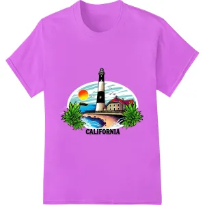 Coastal California Lighthouse Sunset DTF Print Transfer