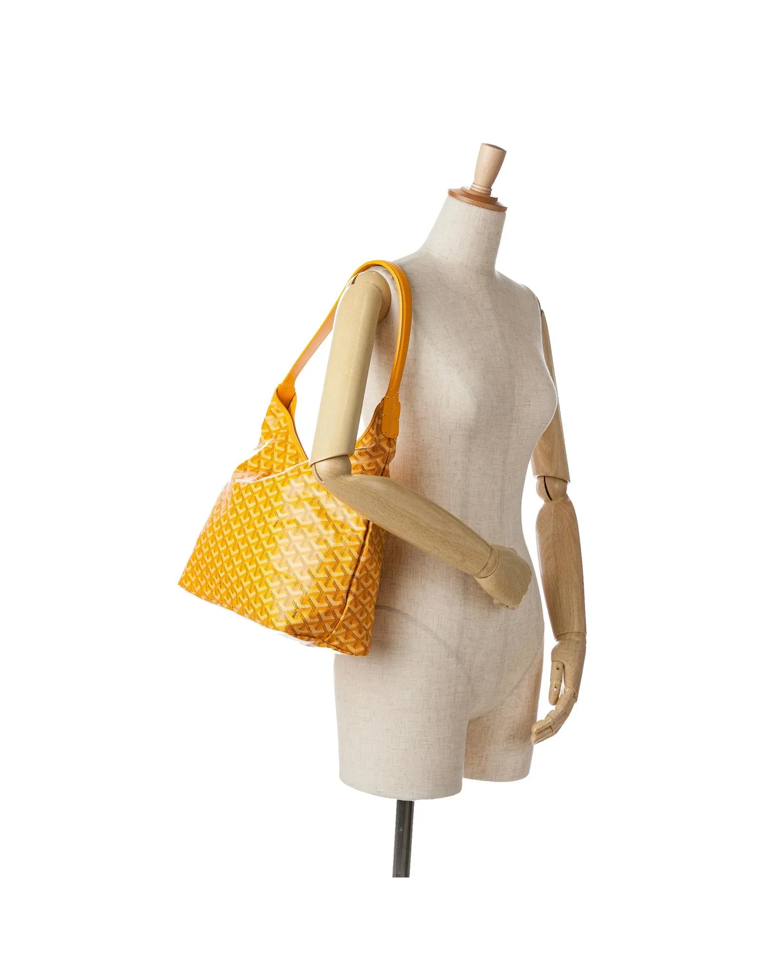 Coated Canvas Hobo Bag with Leather Trim and Detachable Pouch