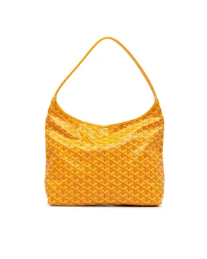 Coated Canvas Hobo Bag with Leather Trim and Detachable Pouch