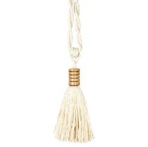 Cotton & Mango Wood Tassel Curtain Tie Back