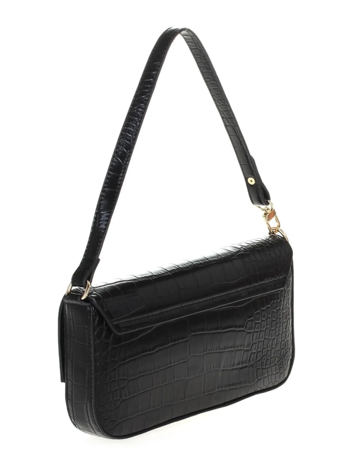 Croc Embossed Faux Leather Shoulder Bag