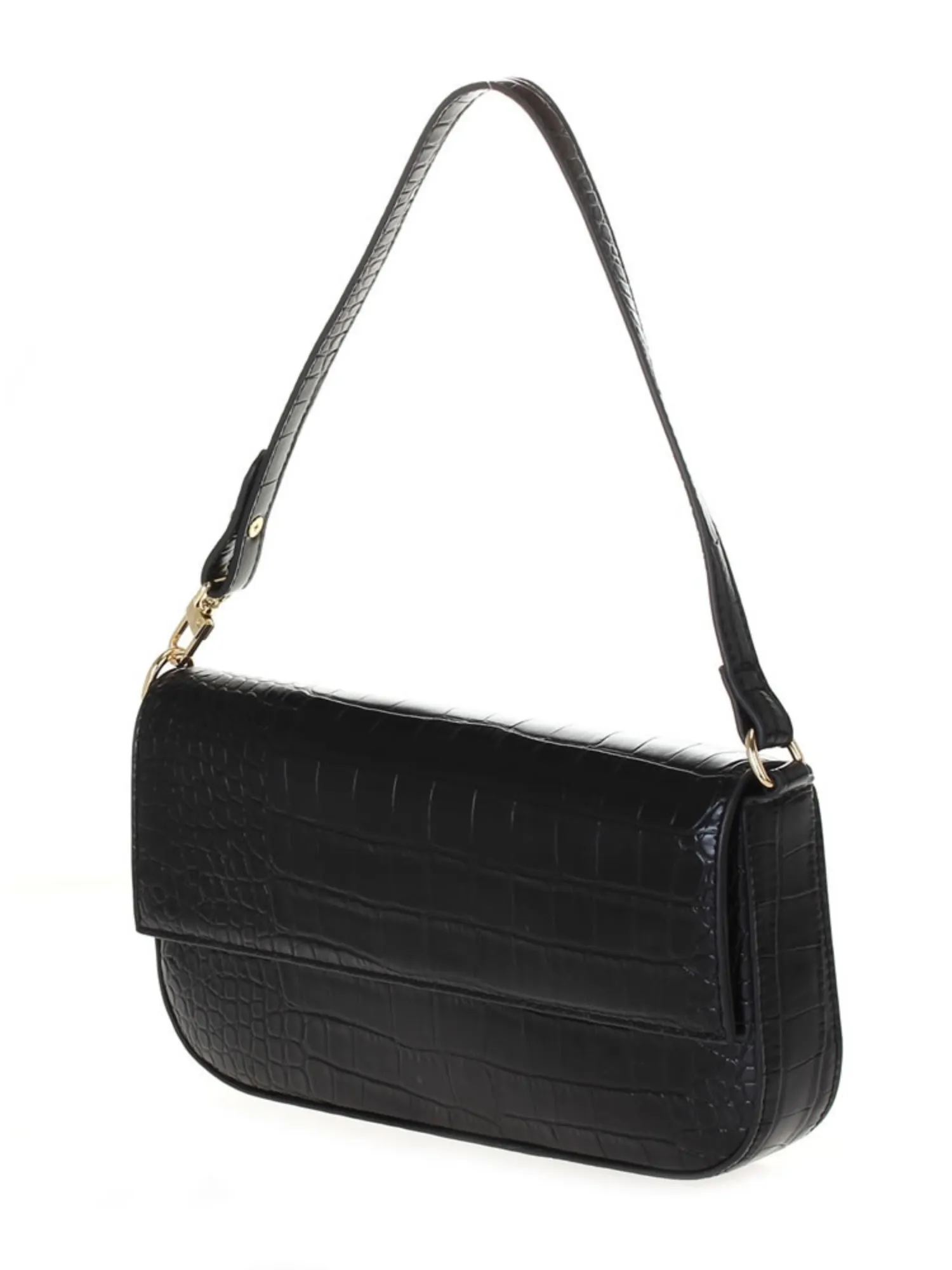 Croc Embossed Faux Leather Shoulder Bag