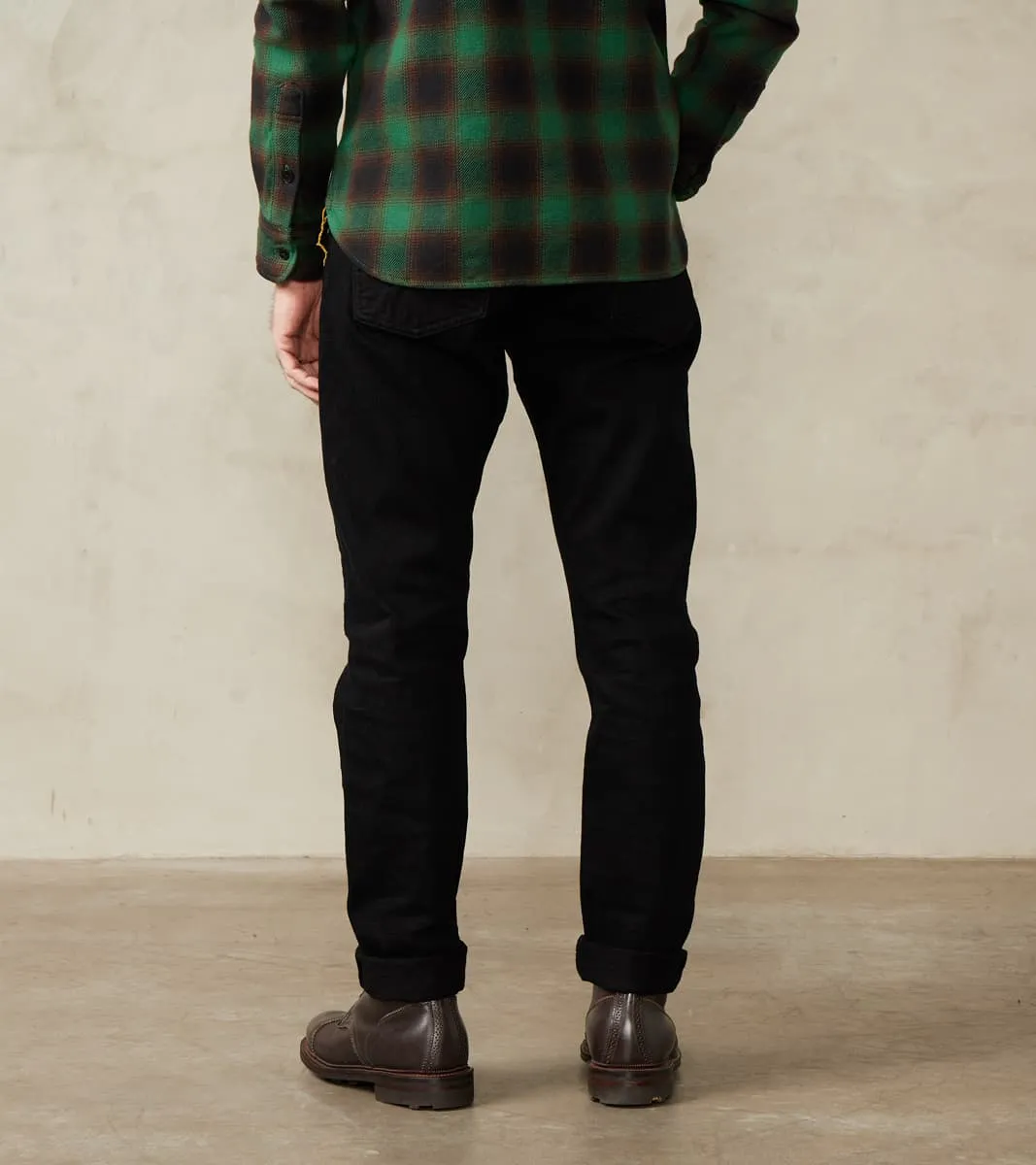 D1864 Kyoto Black Kurozome Relaxed Tapered
