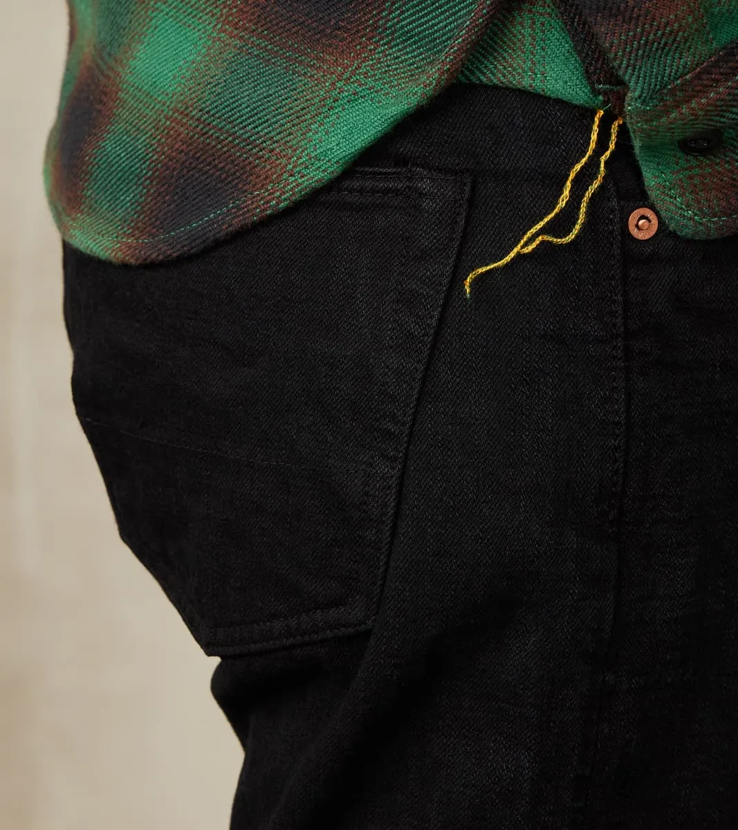 D1864 Kyoto Black Kurozome Relaxed Tapered