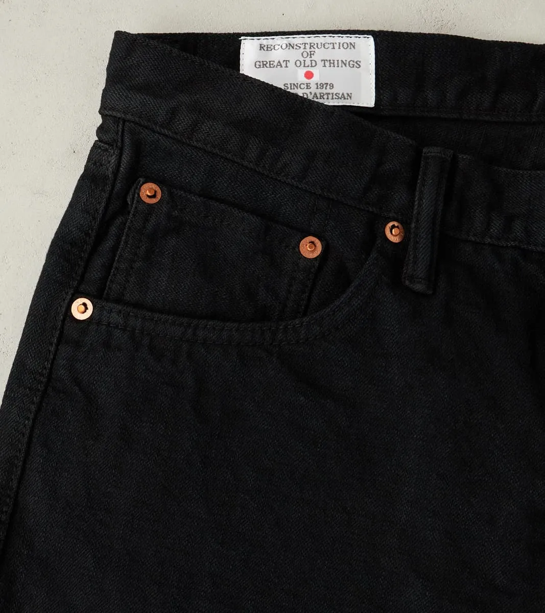 D1864 Kyoto Black Kurozome Relaxed Tapered