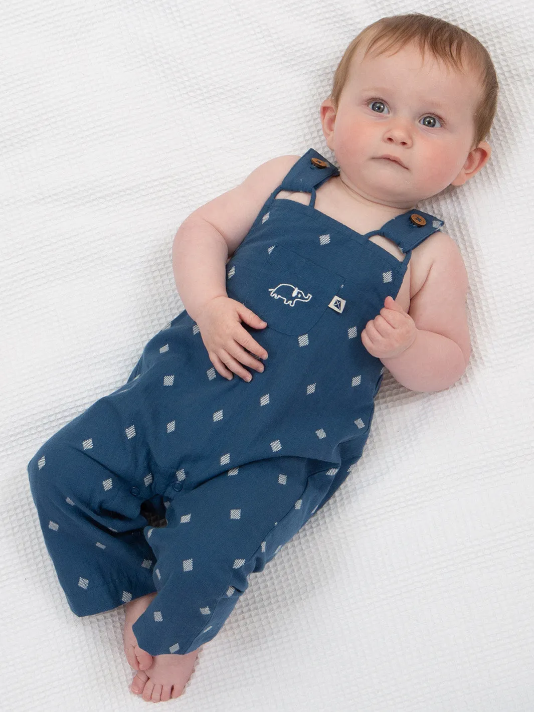 Dobby diamond dungarees