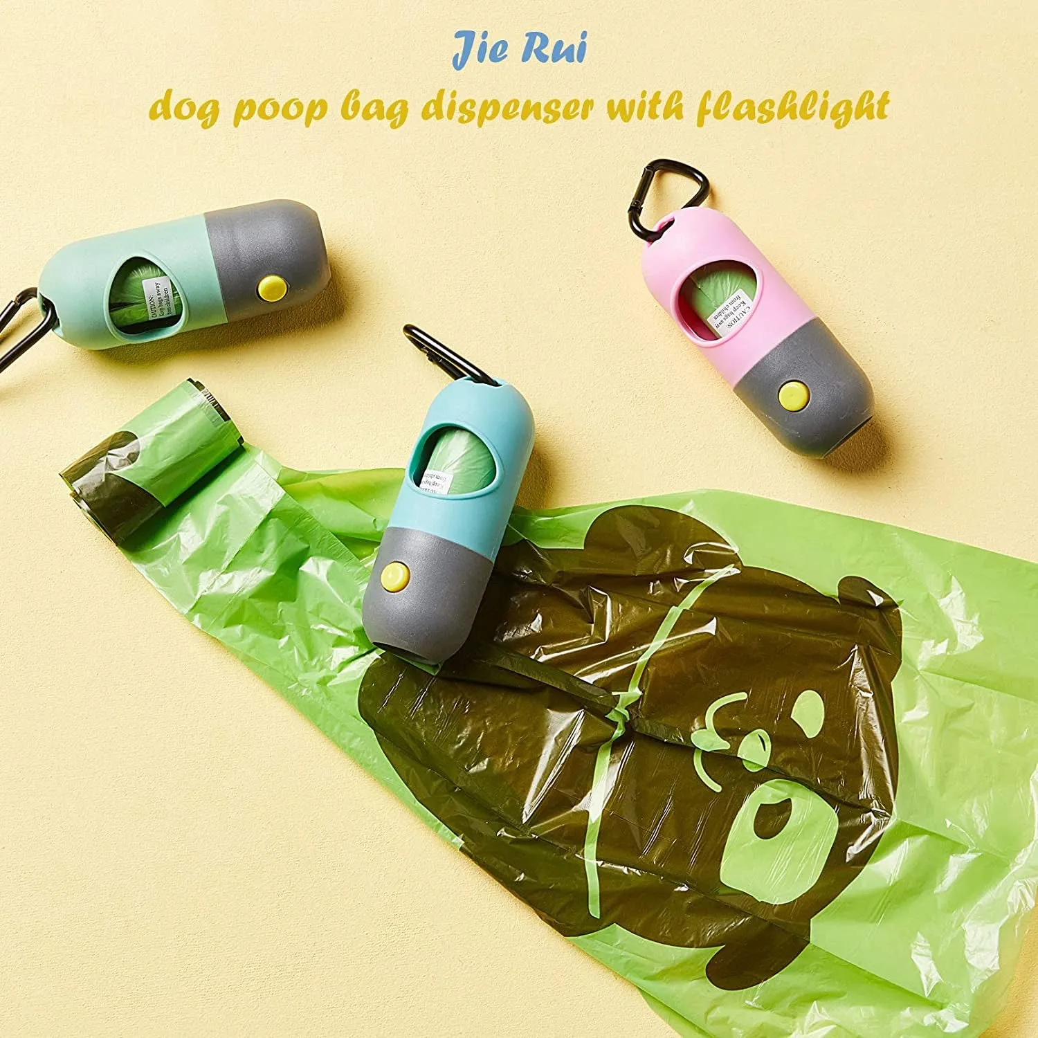 Dog Poop Bag Dispenser with Flashlight