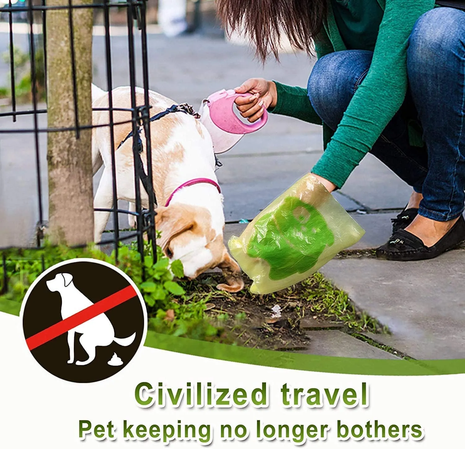 Dog Poop Bag Dispenser with Flashlight
