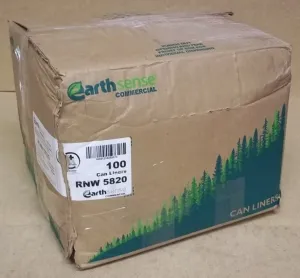 Earthsense Garbage Can Liners 55-60gal Box of 100 RNW 5820 * Plastic  -- New