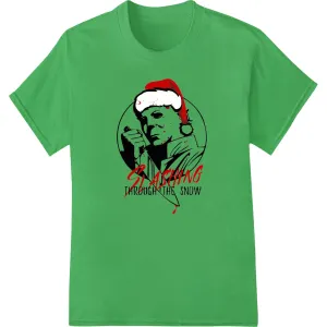 Edgy Santa 'Cashing Through the Snow' DTF Print Transfer