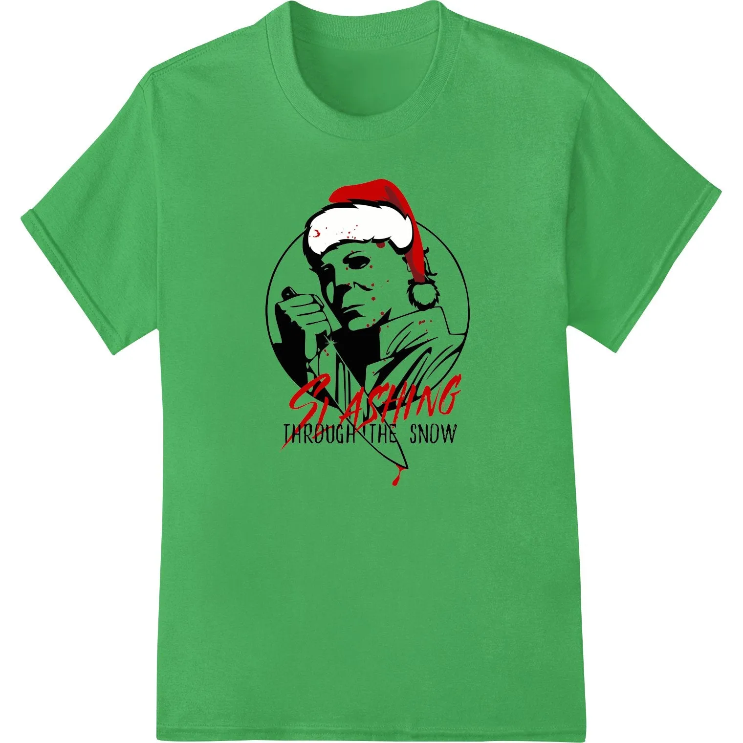 Edgy Santa 'Cashing Through the Snow' DTF Print Transfer