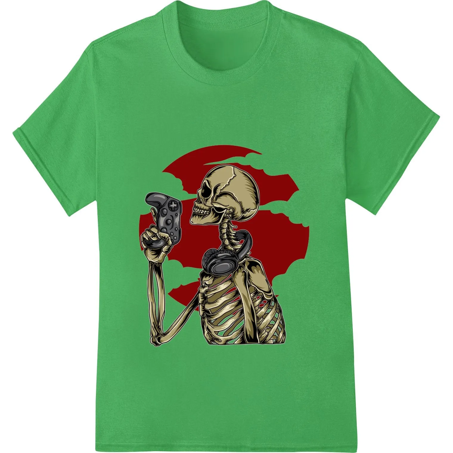 Edgy Skeleton Gamer DTF Print for Halloween or Gaming Fans