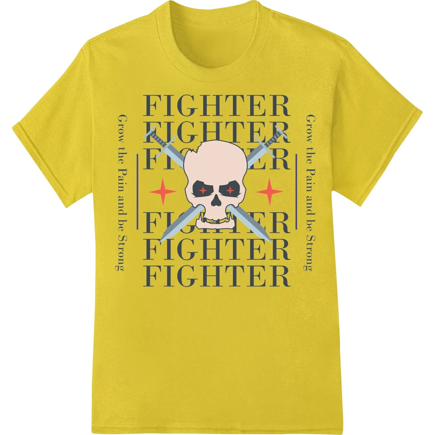Edgy Skull Fighter Typography DTF Print Heat Transfer