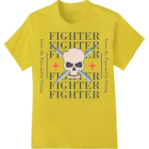 Edgy Skull Fighter Typography DTF Print Heat Transfer