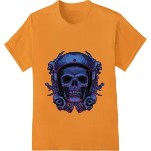 Edgy Skull Pilot Illustration - Bold DTF Print Design